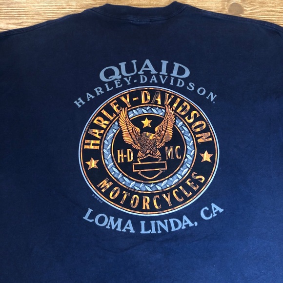 2x Navy Harley Davidson long sleeve tee Quaid - Picture 2 of 6